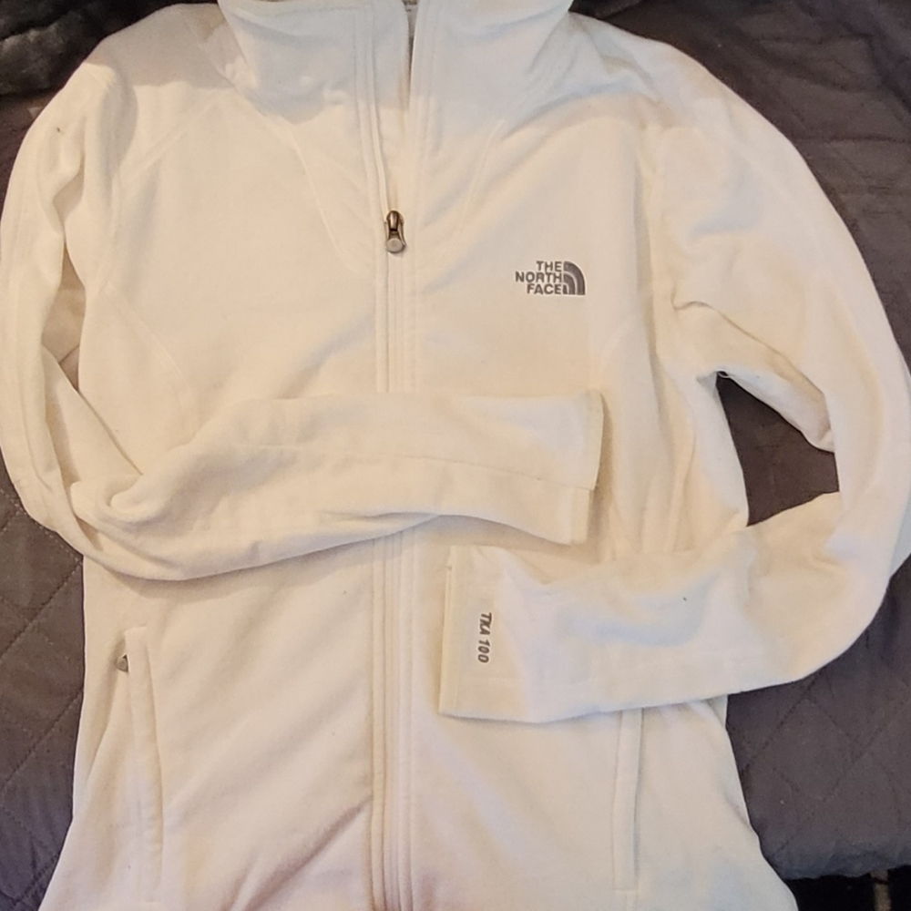 The North Face Women's White Full-Zip Fleece Jacket